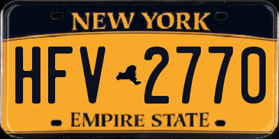 NY license plate HFV2770