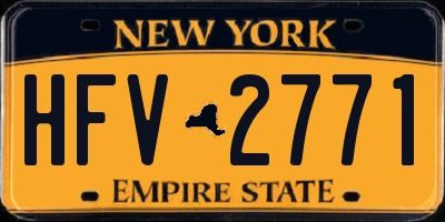 NY license plate HFV2771