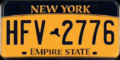 NY license plate HFV2776