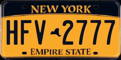 NY license plate HFV2777