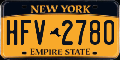 NY license plate HFV2780