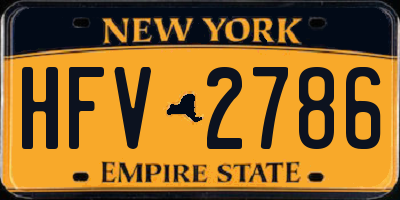 NY license plate HFV2786