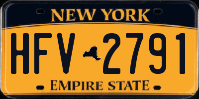 NY license plate HFV2791