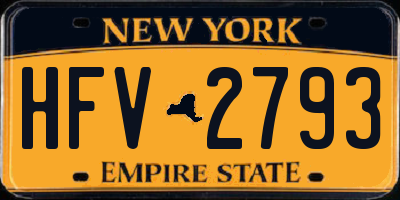 NY license plate HFV2793