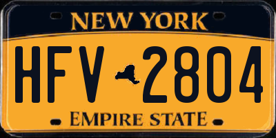 NY license plate HFV2804
