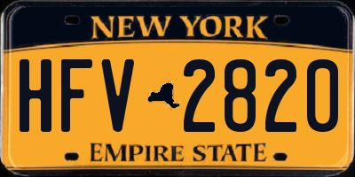 NY license plate HFV2820