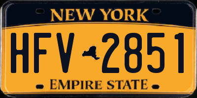 NY license plate HFV2851