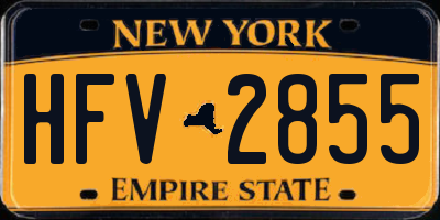 NY license plate HFV2855