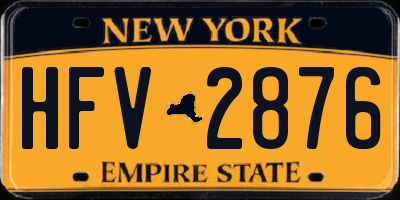 NY license plate HFV2876
