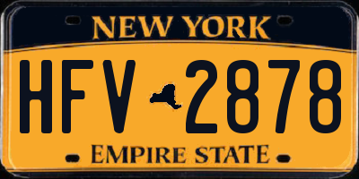 NY license plate HFV2878