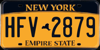 NY license plate HFV2879