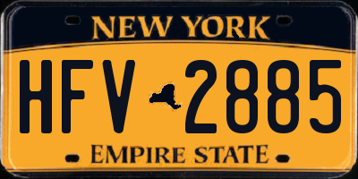 NY license plate HFV2885