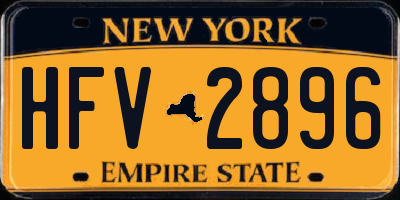 NY license plate HFV2896