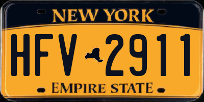 NY license plate HFV2911