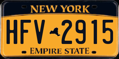 NY license plate HFV2915