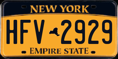 NY license plate HFV2929