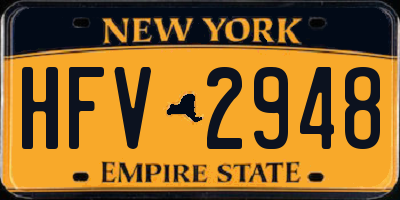 NY license plate HFV2948