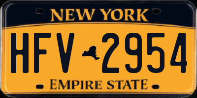 NY license plate HFV2954
