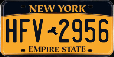 NY license plate HFV2956