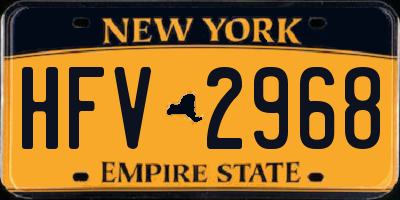 NY license plate HFV2968