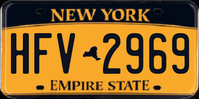 NY license plate HFV2969