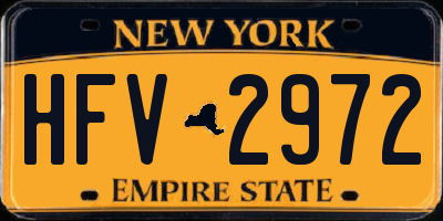 NY license plate HFV2972