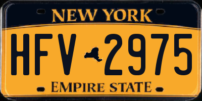 NY license plate HFV2975