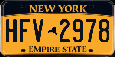 NY license plate HFV2978