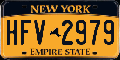 NY license plate HFV2979