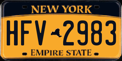 NY license plate HFV2983
