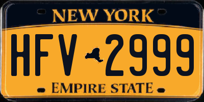 NY license plate HFV2999