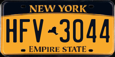 NY license plate HFV3044