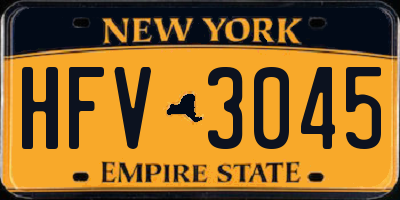 NY license plate HFV3045
