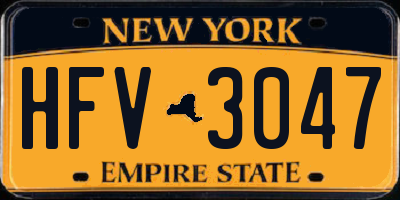NY license plate HFV3047