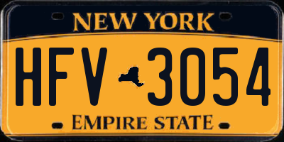 NY license plate HFV3054