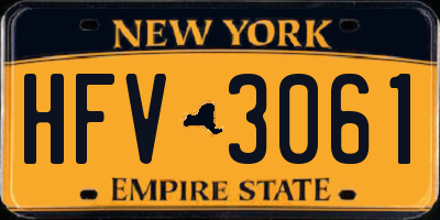 NY license plate HFV3061