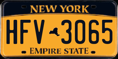 NY license plate HFV3065