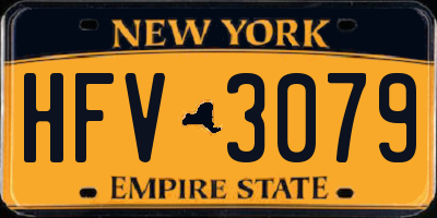NY license plate HFV3079