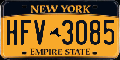 NY license plate HFV3085