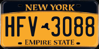 NY license plate HFV3088