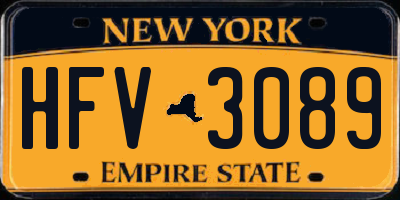 NY license plate HFV3089