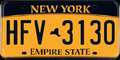 NY license plate HFV3130