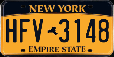 NY license plate HFV3148