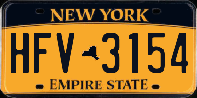 NY license plate HFV3154