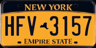 NY license plate HFV3157