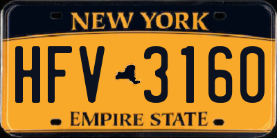 NY license plate HFV3160