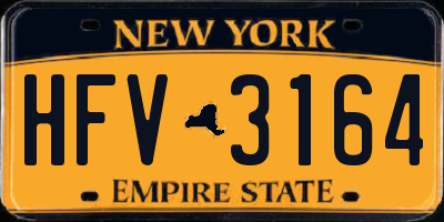 NY license plate HFV3164