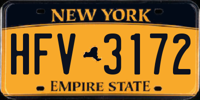 NY license plate HFV3172