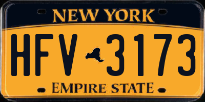 NY license plate HFV3173