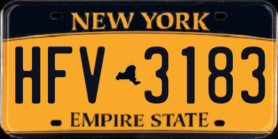 NY license plate HFV3183